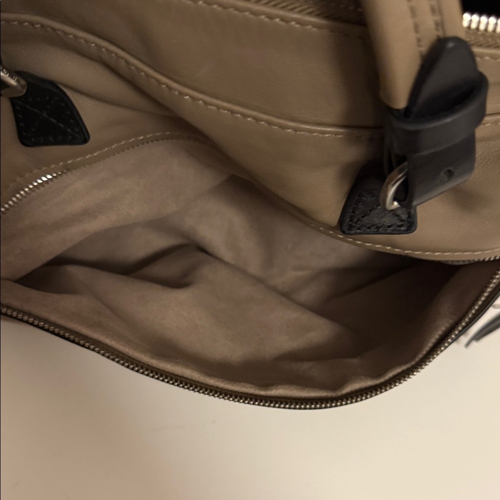 RUDSAK Tan Leather Satchel with Black Accents Soft Leather - Picture 6 of 10